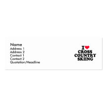 I love Cross Country Skiing Business Card Template