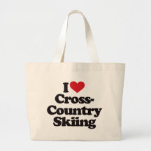 I Love Cross Country Skiing Canvas Bags