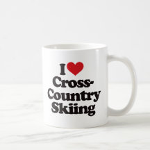 I Love Cross Country Skiing Coffee Mugs