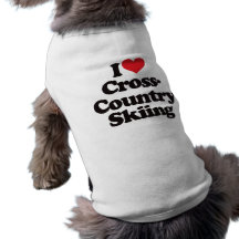 I Love Cross Country Skiing Doggie T-shirt