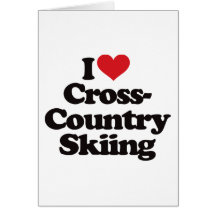 I Love Cross Country Skiing Greeting Cards