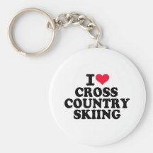 I love Cross Country Skiing Key Chain