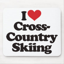 I Love Cross Country Skiing Mouse Pad