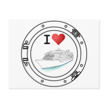 I Love Cruise Ships Post Card