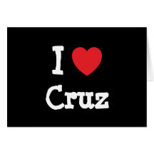I love Cruz heart custom personalized Cards
