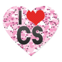 I Love CS Heart Stickers