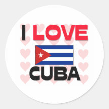 I Love Cuba Round Stickers