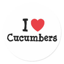 I love Cucumbers heart T-Shirt Round Sticker