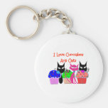 "I love cupcakes and cats"--Cupcake Lovers Gifts Keychains