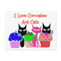 "I love cupcakes and cats"--Cupcake Lovers Gifts Post Cards