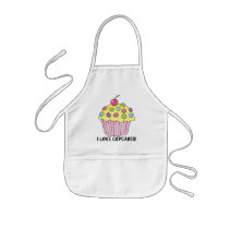 I Love Cupcakes apron kids