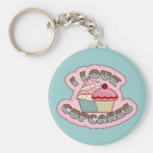 I Love Cupcakes Key Chain