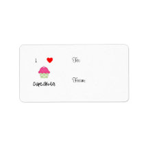 I love cupcakes personalized address label