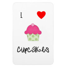 I love cupcakes rectangular magnets