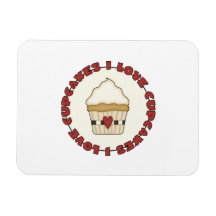 I Love Cupcakes Vinyl Magnet