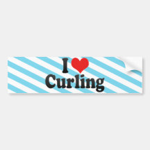 I Love Curling Bumper Sticker