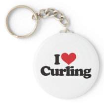 I Love Curling Keychains