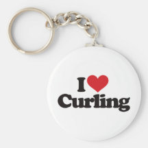 I Love Curling Keychains