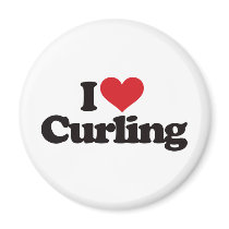 I Love Curling Magnets