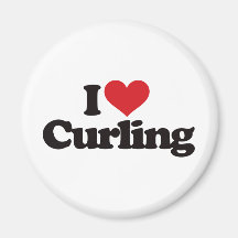 I Love Curling Magnets