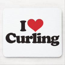I Love Curling Mouse Pads
