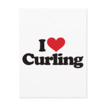 I Love Curling Postcard