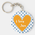 "I love" - Customize with your name Key Chains