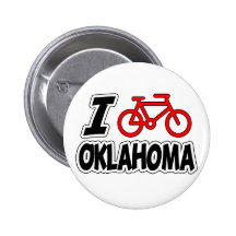 I Love Cycling Oklahoma Pinback Button