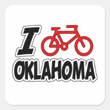 I Love Cycling Oklahoma Sticker