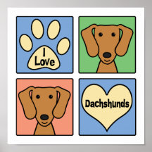I Love Dachshunds Poster
