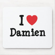 I love Damien heart custom personalized Mouse Pads