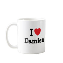 I love Damien heart custom personalized Coffee Mug