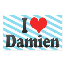 I love Damien Rectangular Stickers
