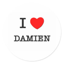 I Love Damien Round Stickers