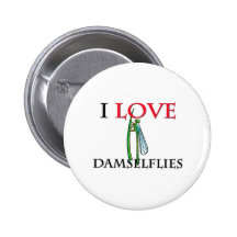 I Love Damselflies Pin