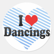 I Love Dancings Round Stickers