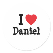 I love Daniel heart T-Shirt Round Stickers