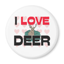 I Love Deer Refrigerator Magnet