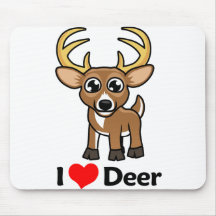 I Love Deer Mouse Pad