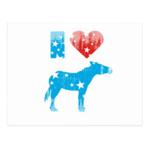I Love Democrats Faded.png Postcard