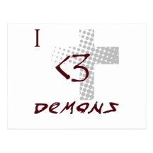 i love demons postcard