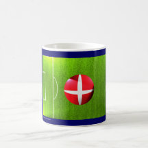 I Love Denmark football soccer flag mug