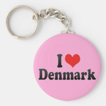 I Love Denmark Key Chain