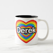 I love Derek. I love you Derek. Heart Coffee Mugs