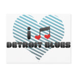 I Love Detroit Blues Post Cards