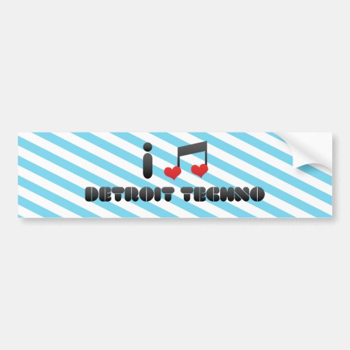 I Love Detroit Techno Bumper Sticker