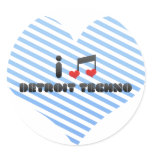 I Love Detroit Techno Round Sticker