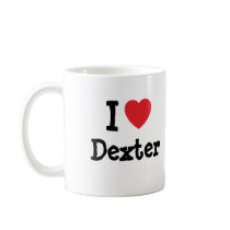 I love Dexter heart custom personalized Coffee Mugs