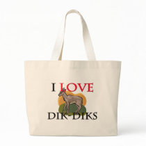 I Love Dik-Diks Tote Bags