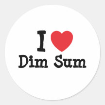 I love Dim Sum heart T-Shirt Round Sticker